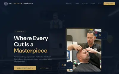 The Jupiter Barbershop website by Lyfework