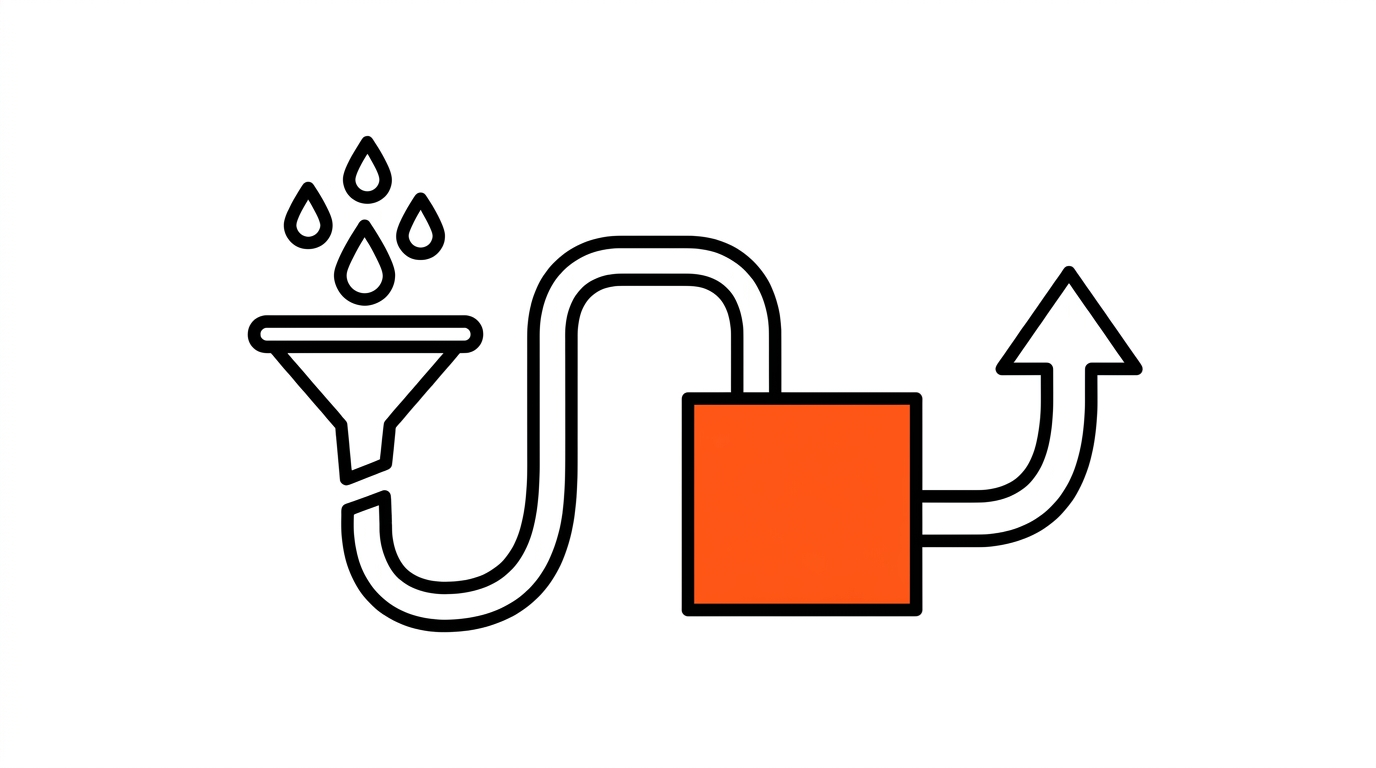 Three connected pipeline segments labeled Capture, Convert, and Generate, with a single Electric Lava orange valve at the Convert joint showing where most demand leaks.