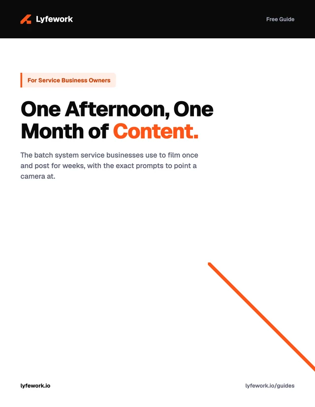 One Afternoon, One Month of Content guide cover