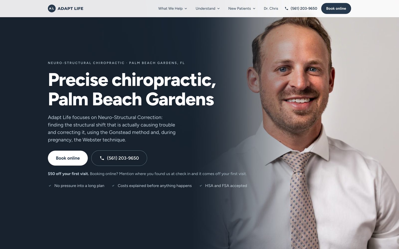 Adapt Life Chiropractic website, designed and built by Lyfework