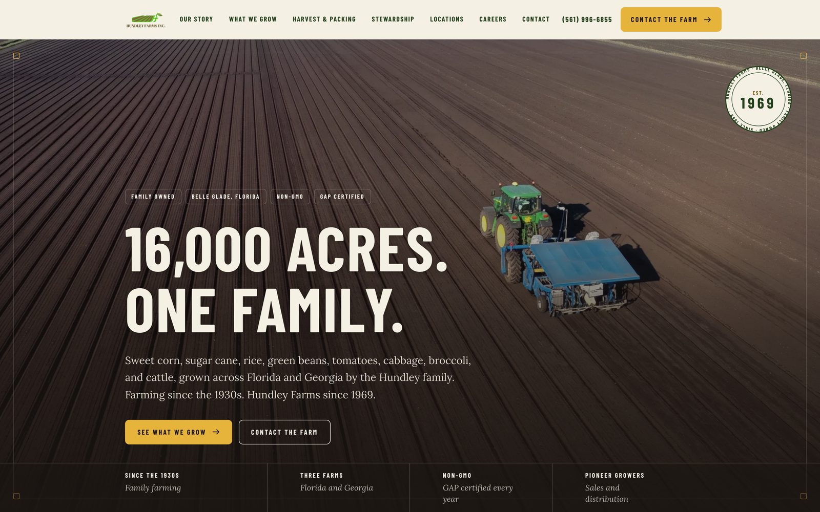 Hundley Farms website, designed and built by Lyfework