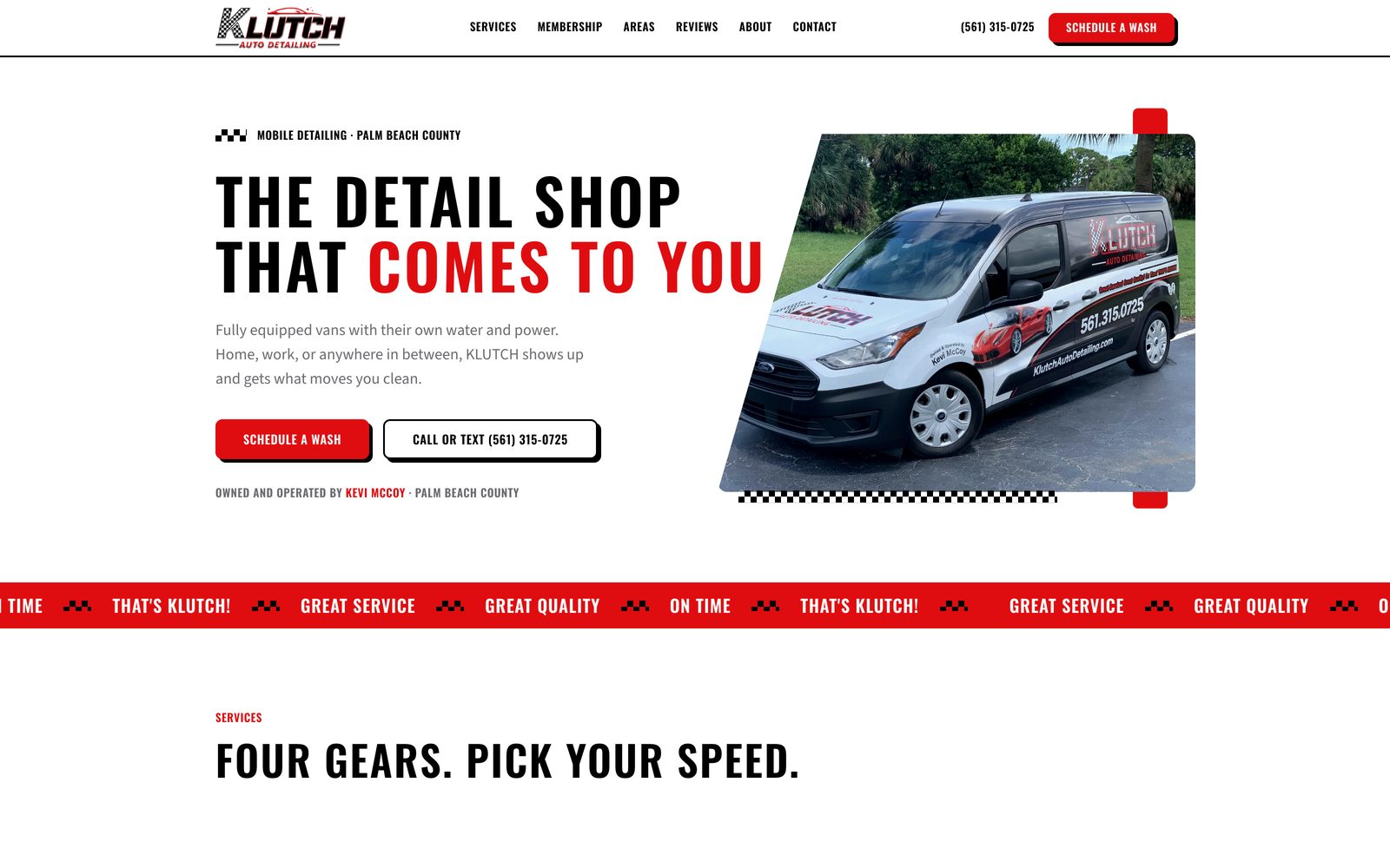 KLUTCH Auto Detailing website, designed and built by Lyfework