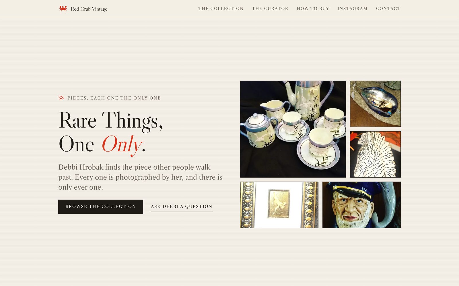 Red Crab Vintage website, designed and built by Lyfework