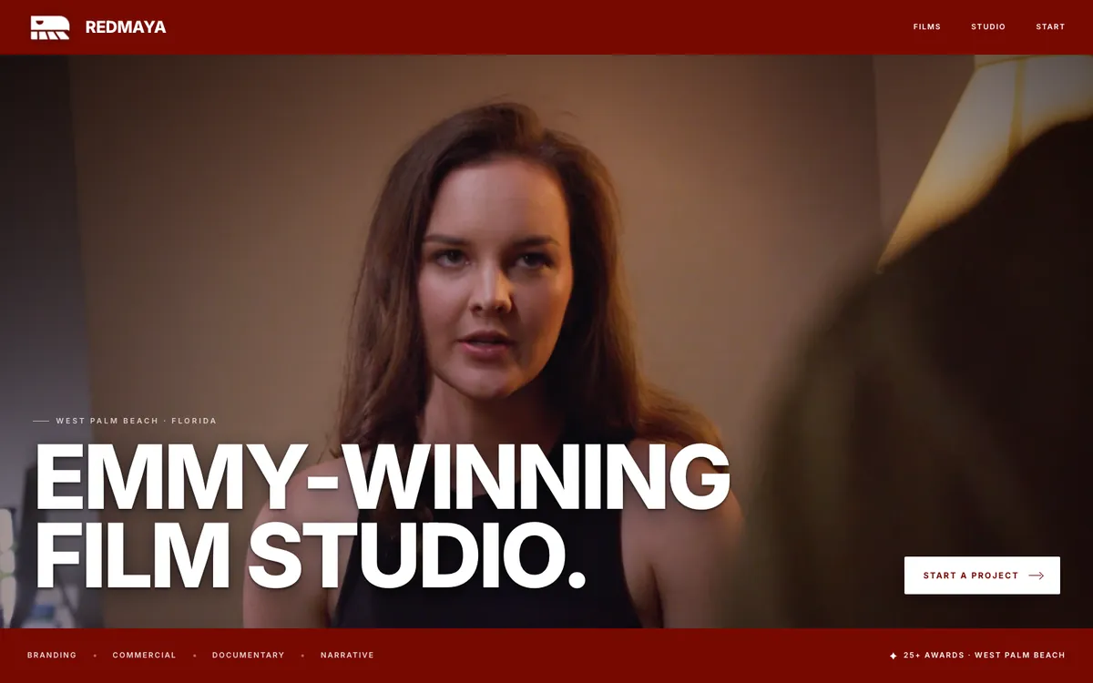 RedMaya Films website, built by Lyfework