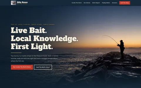 Billy Bones North website, designed and built by Lyfework