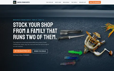 Coastal Fishing Supply website, designed and built by Lyfework